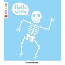Inepien | herbruikbare raamsticker | Halloween | skelet | wit